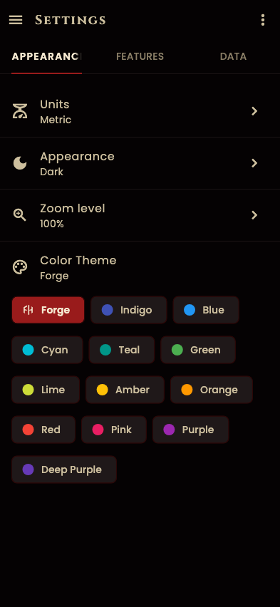 Fit Horizon data management settings